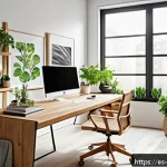 공간디자이너가 꼭 알아야 할 트렌드 사이트 - A modern interior design workspace featuring a sleek digital setup with a high-resolution monitor di...